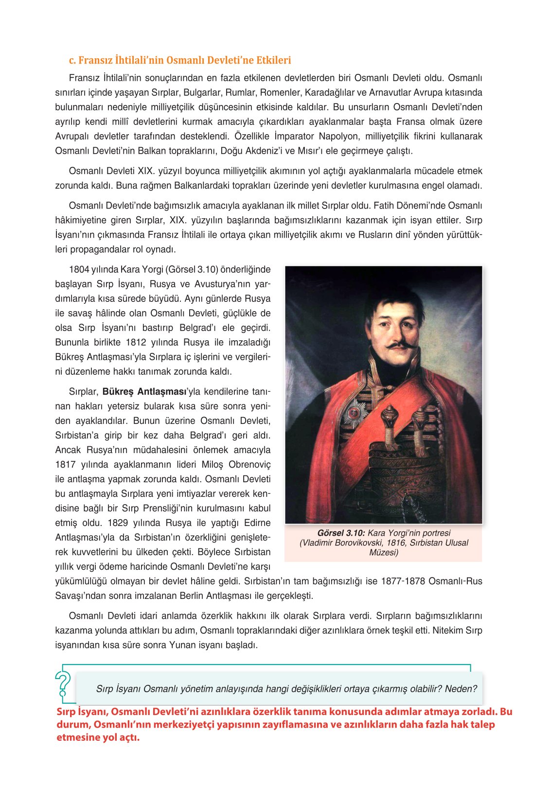 11. Sınıf Ders Destek Yayınları Tarih Ders Kitabı Sayfa 109 Cevapları