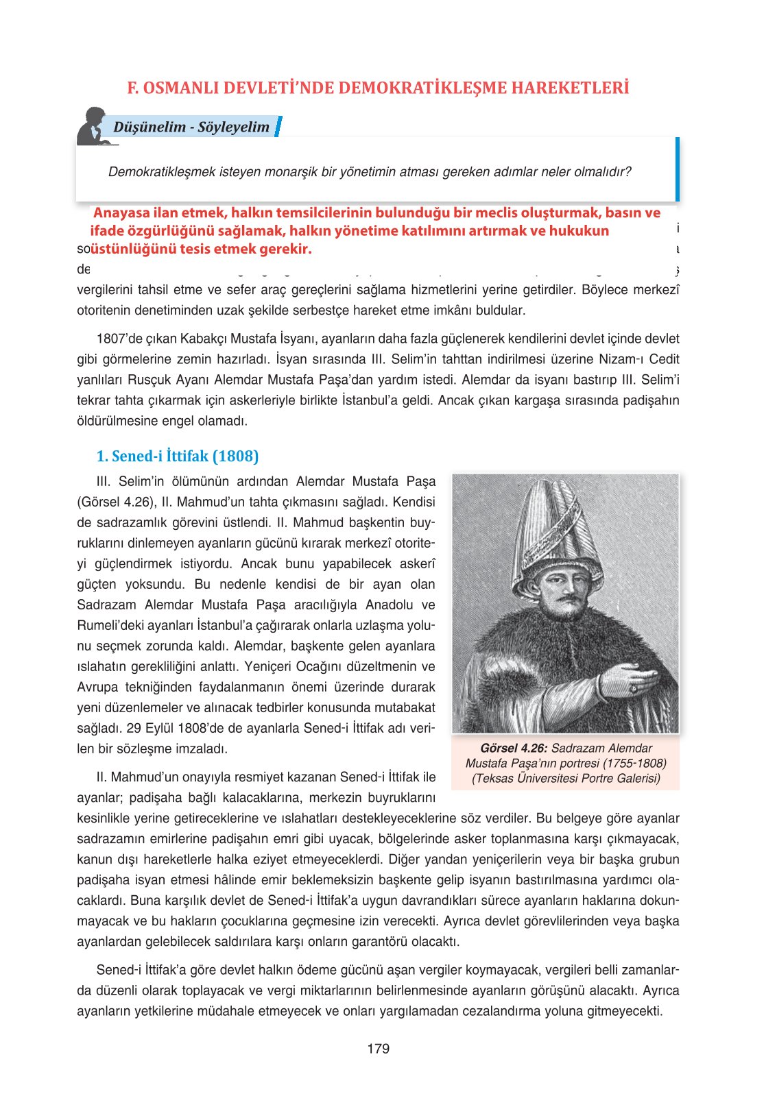 11. Sınıf Ders Destek Yayınları Tarih Ders Kitabı Sayfa 179 Cevapları