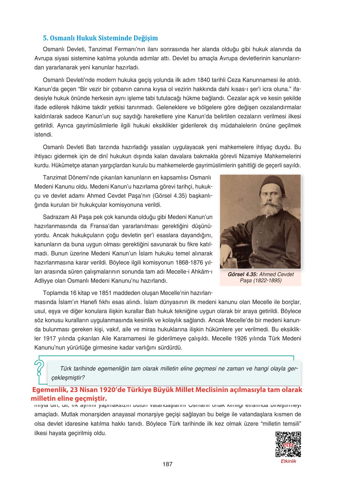 11. Sınıf Ders Destek Yayınları Tarih Ders Kitabı Sayfa 187 Cevapları 11. Sınıf Ders Destek Yayınları Tarih Ders Kitabı Sayfa 187 Cevapları