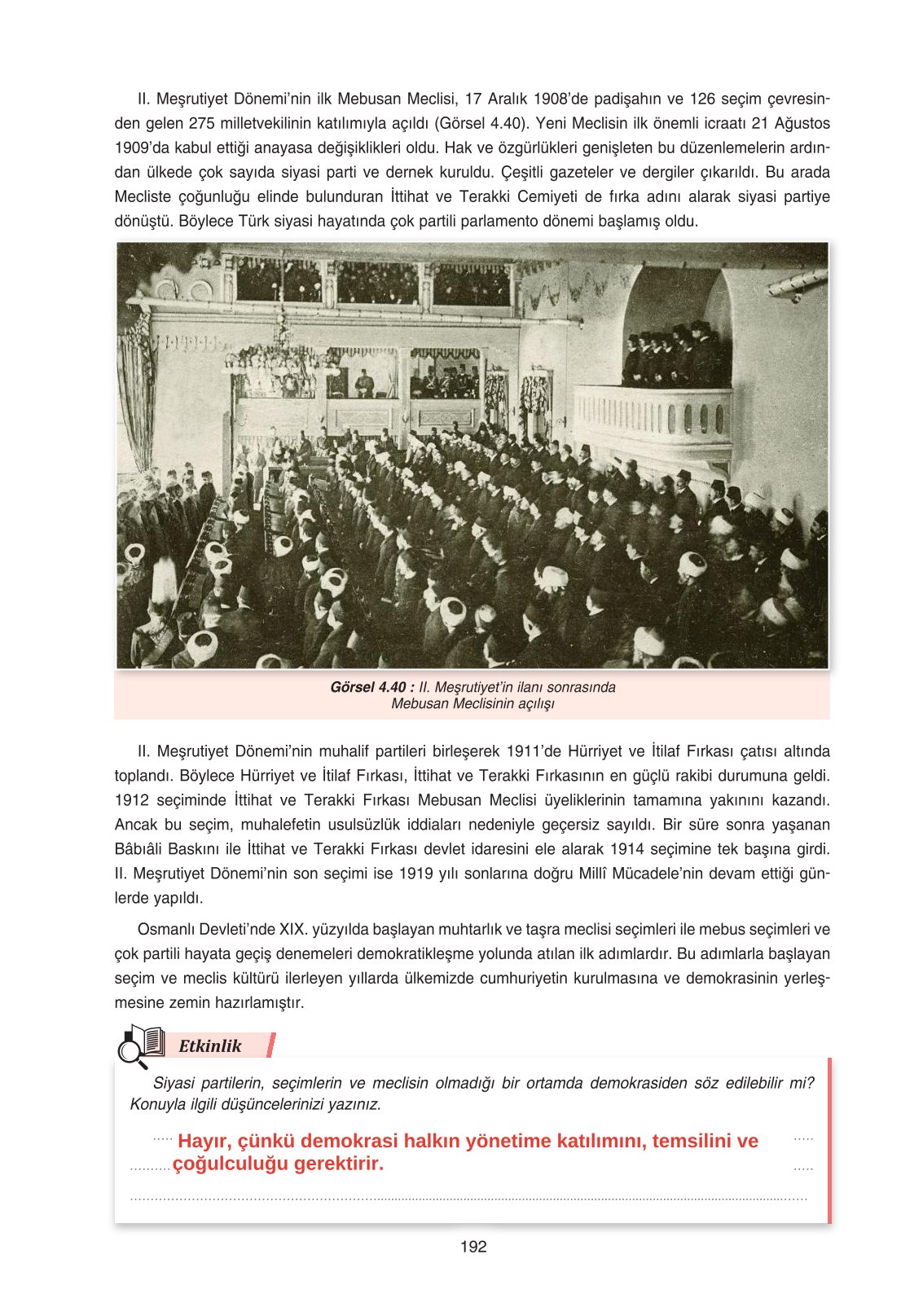 11. Sınıf Ders Destek Yayınları Tarih Ders Kitabı Sayfa 192 Cevapları 11. Sınıf Ders Destek Yayınları Tarih Ders Kitabı Sayfa 192 Cevapları