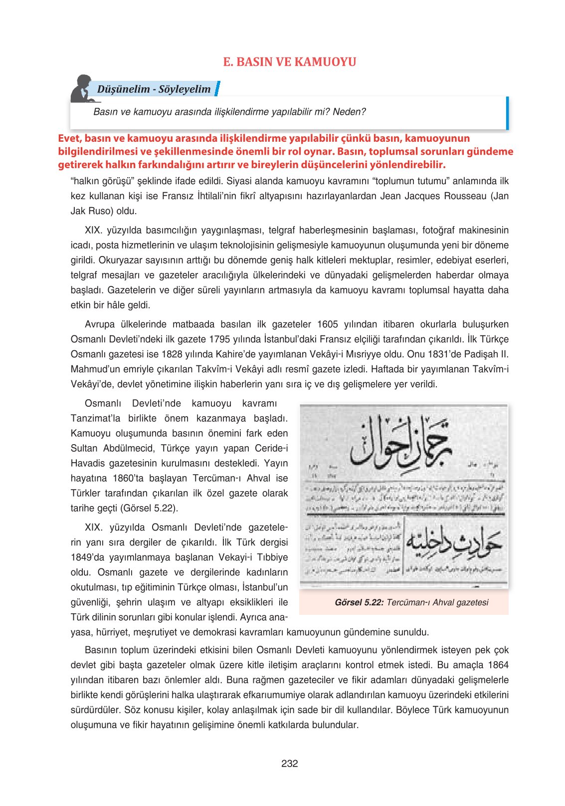 11. Sınıf Ders Destek Yayınları Tarih Ders Kitabı Sayfa 232 Cevapları