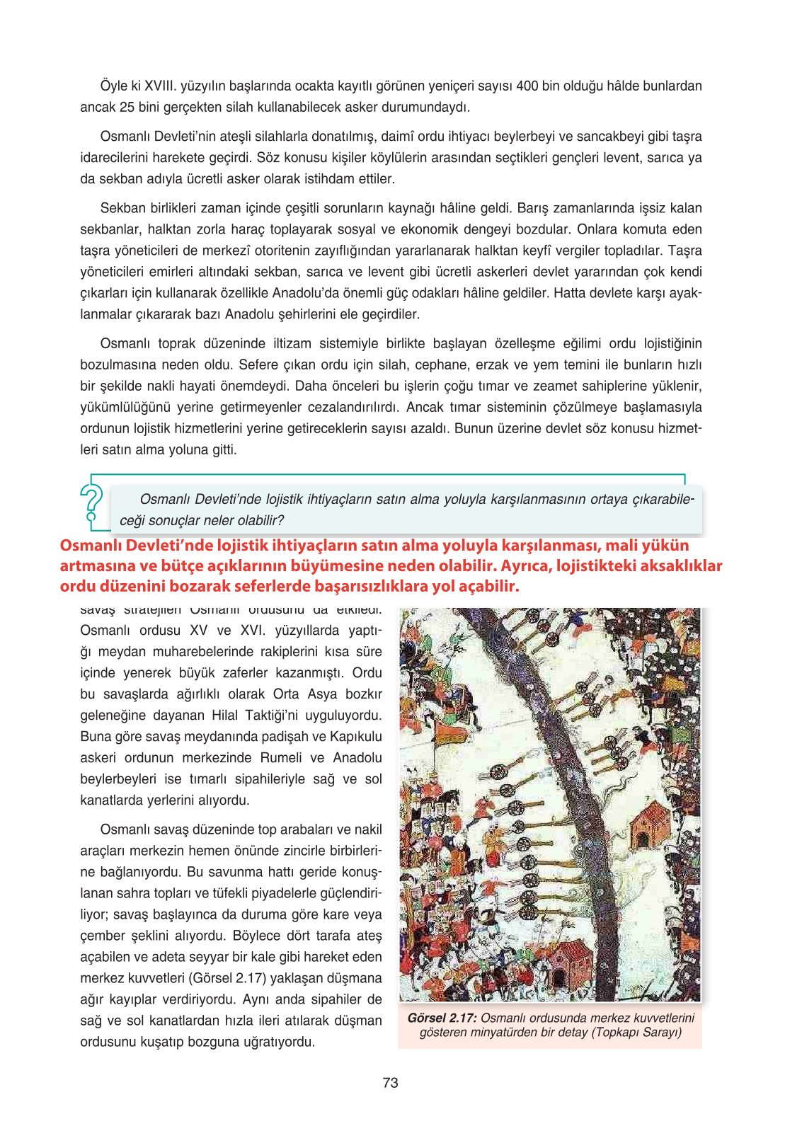 11. Sınıf Ders Destek Yayınları Tarih Ders Kitabı Sayfa 73 Cevapları