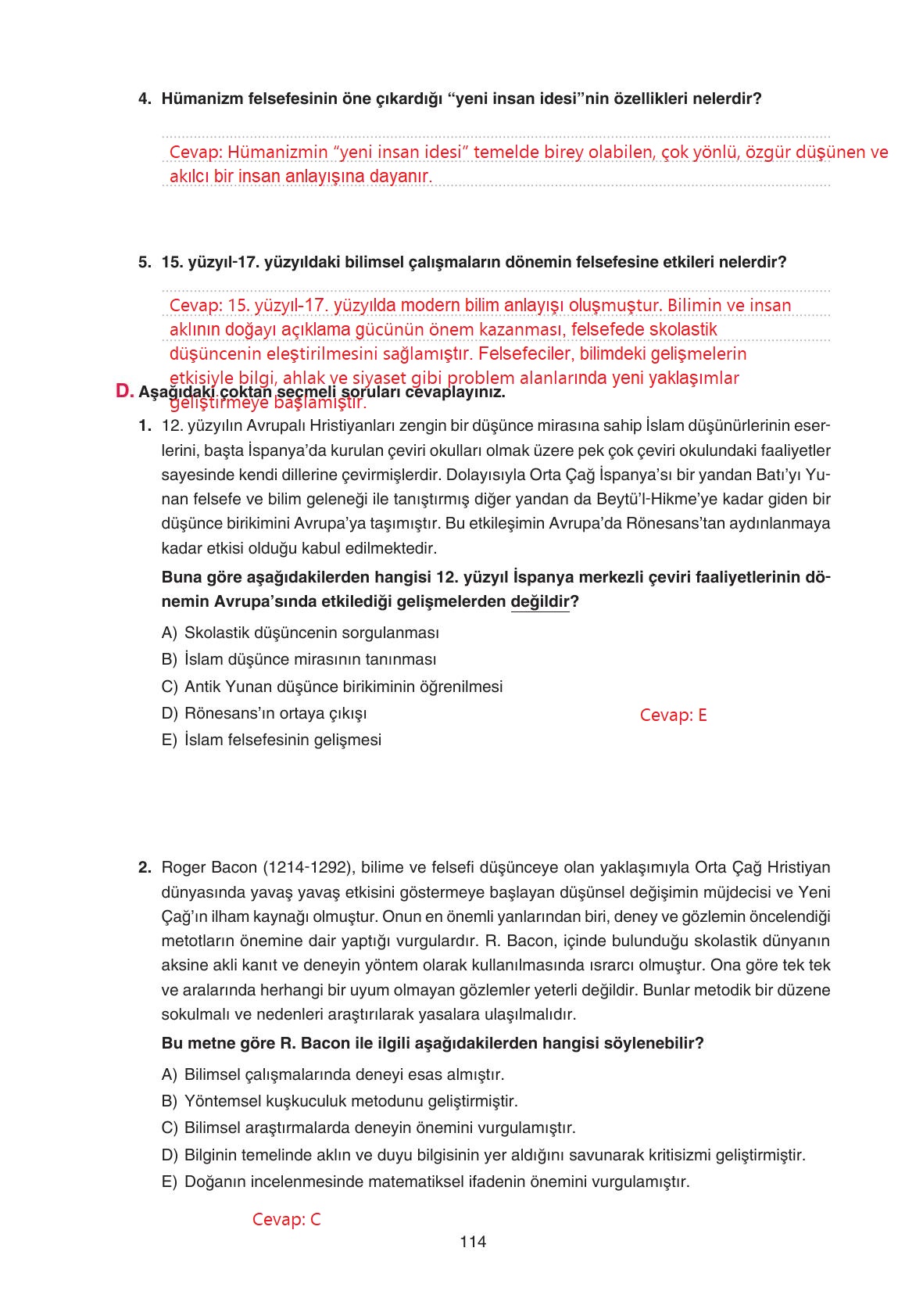 11. Sınıf Hisar Yayıncılık Felsefe Ders Kitabı Sayfa 115 Cevapları