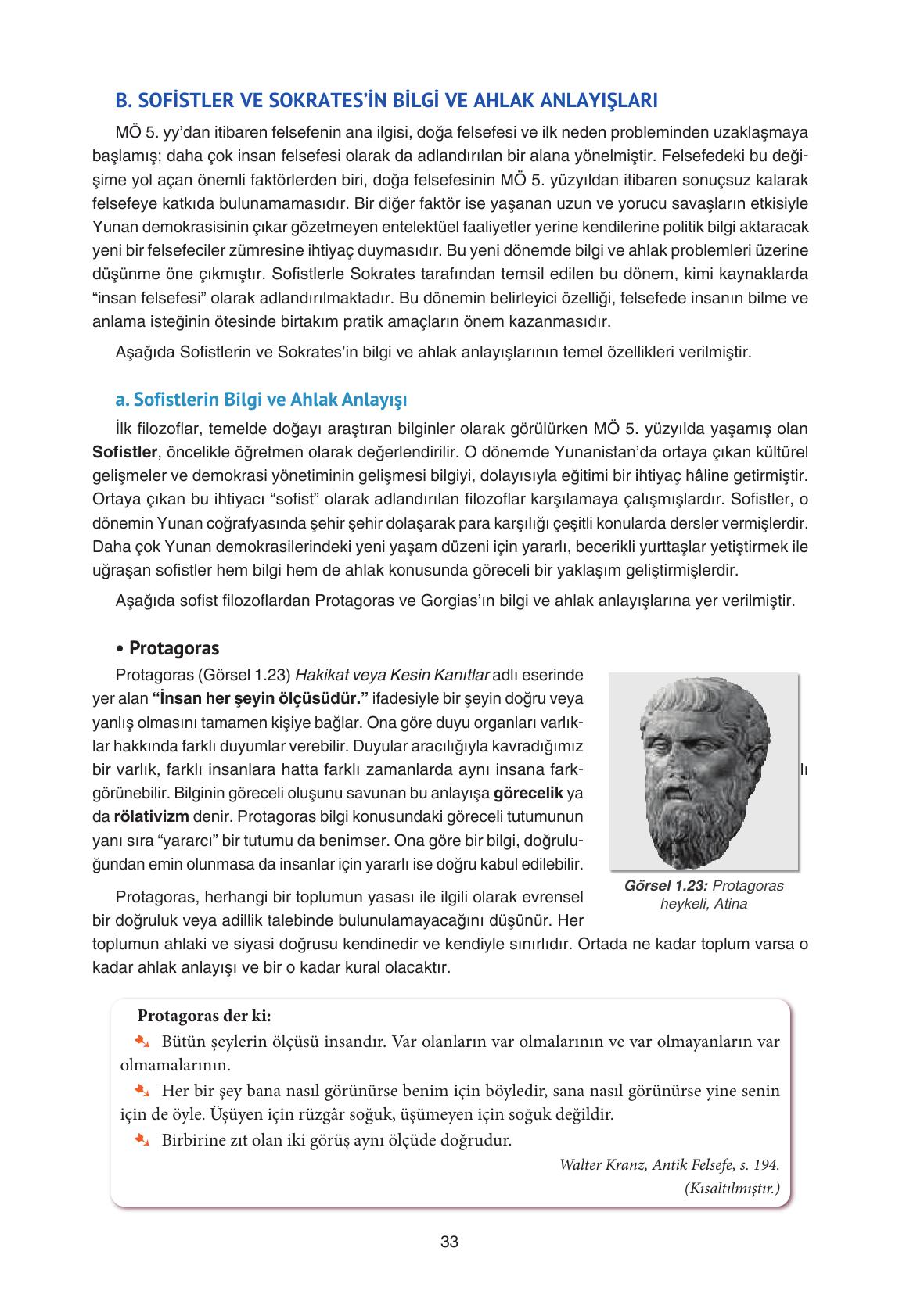 11. Sınıf Hisar Yayıncılık Felsefe Ders Kitabı Sayfa 34 Cevapları