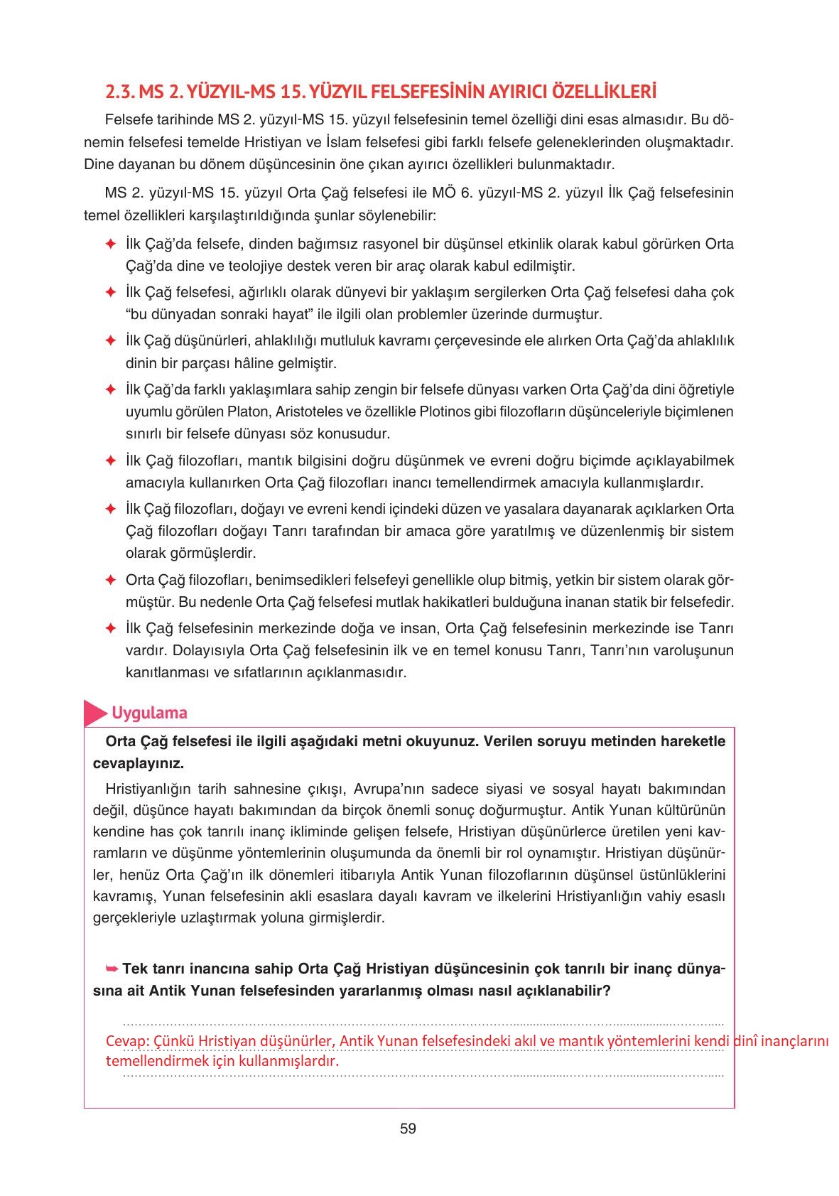11. Sınıf Hisar Yayıncılık Felsefe Ders Kitabı Sayfa 60 Cevapları