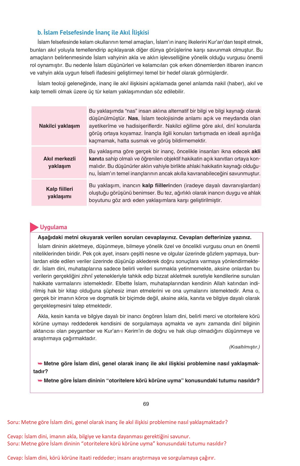 11. Sınıf Hisar Yayıncılık Felsefe Ders Kitabı Sayfa 70 Cevapları 11. Sınıf Hisar Yayıncılık Felsefe Ders Kitabı Sayfa 70 Cevapları