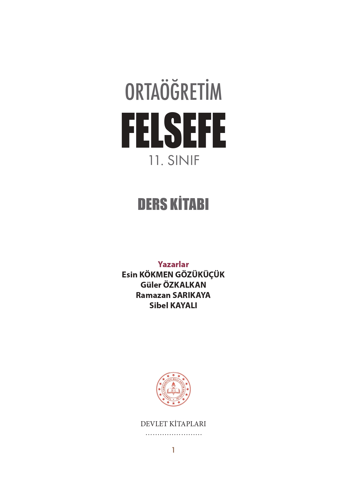 11. Sınıf Meb Yayınları Felsefe Ders Kitabı Sayfa 1 Cevapları