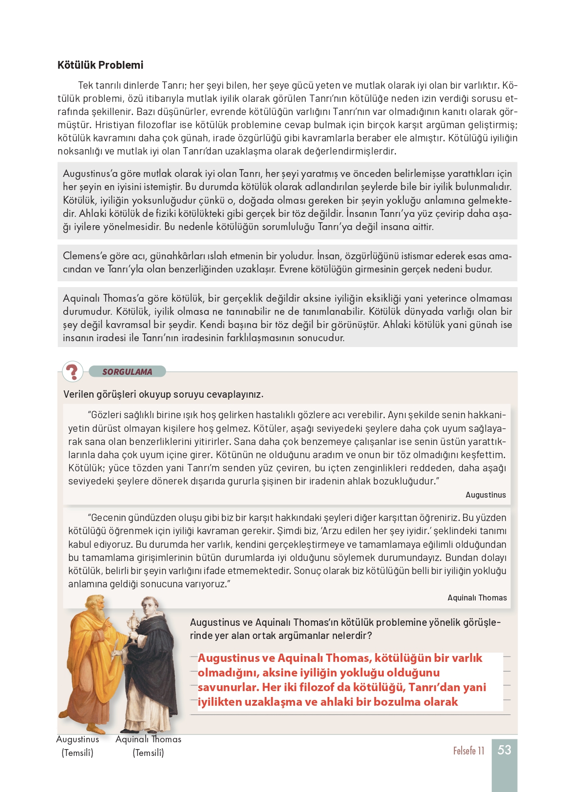 11. Sınıf Meb Yayınları Felsefe Ders Kitabı Sayfa 53 Cevapları