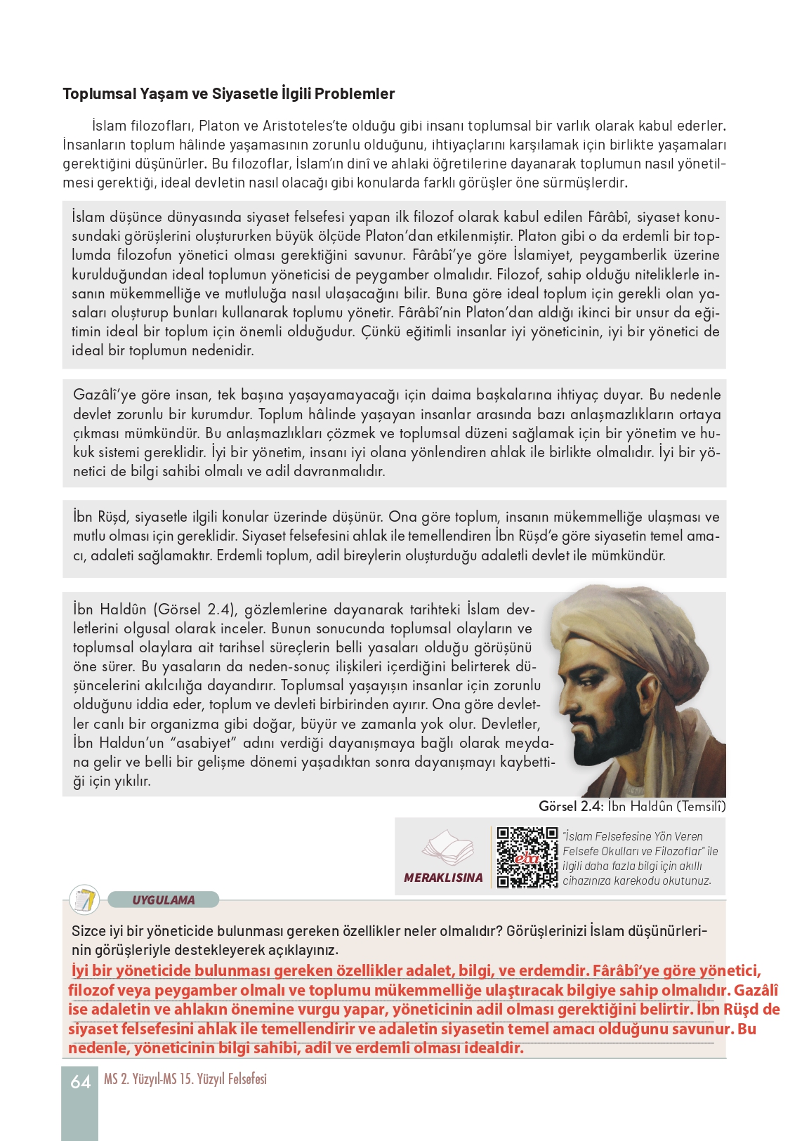 11. Sınıf Meb Yayınları Felsefe Ders Kitabı Sayfa 64 Cevapları