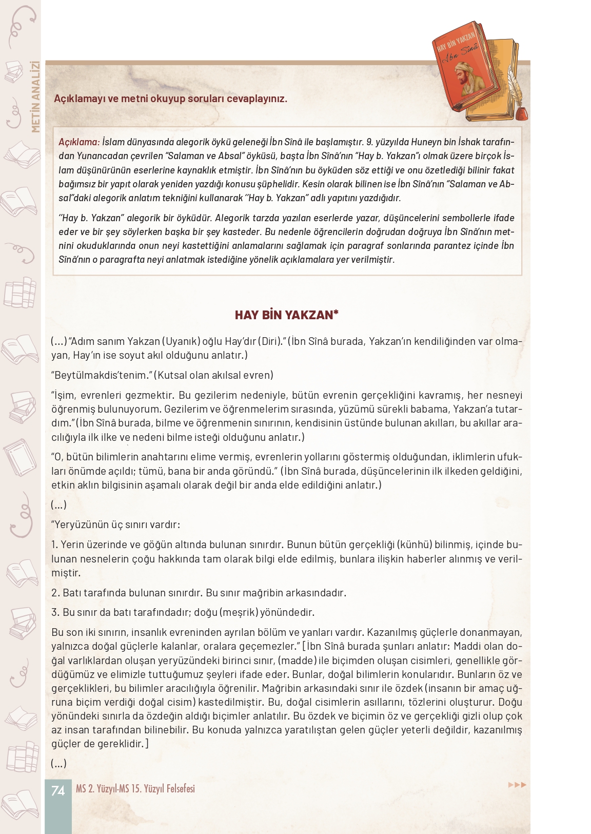 11. Sınıf Meb Yayınları Felsefe Ders Kitabı Sayfa 74 Cevapları