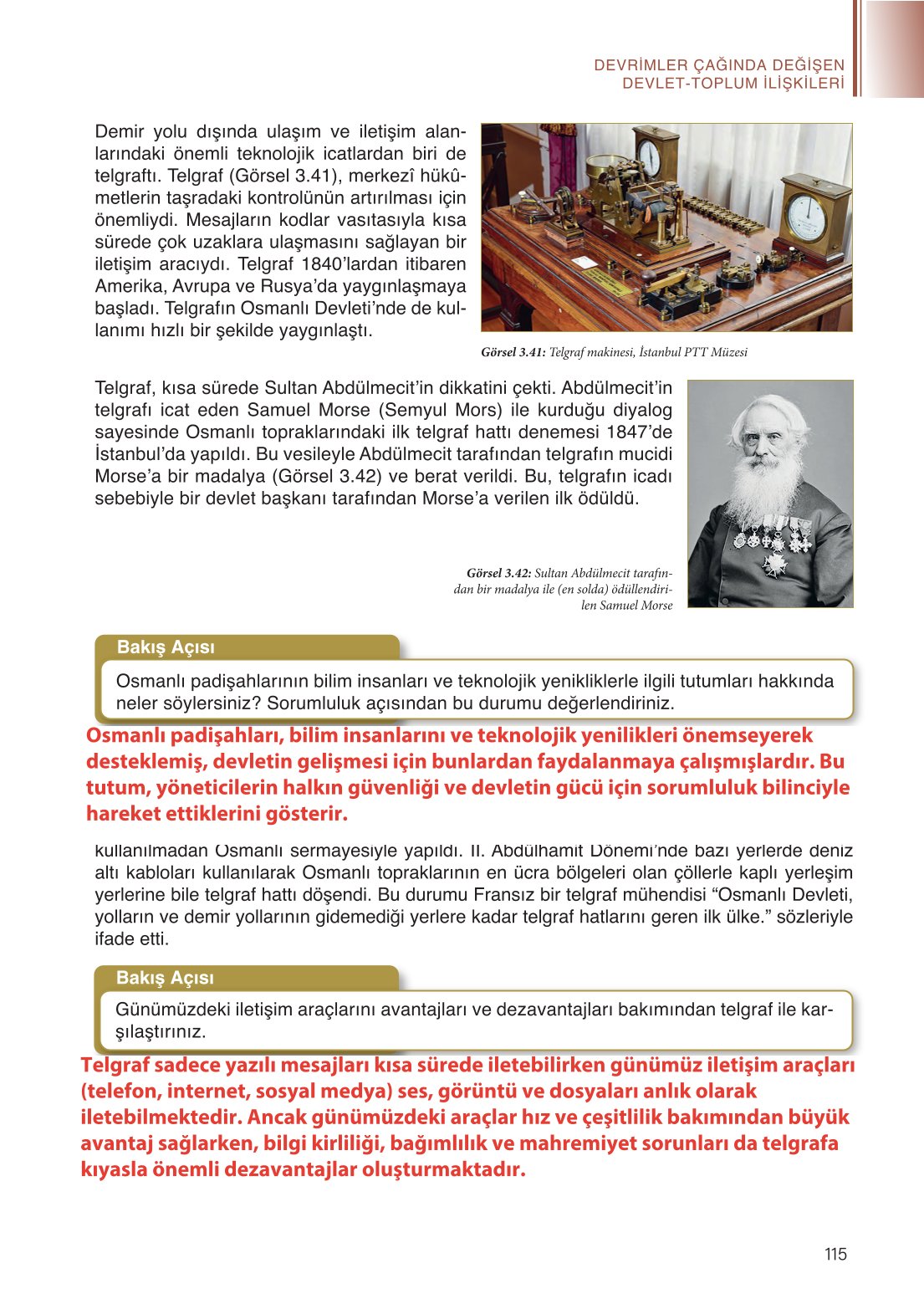 11. Sınıf Meb Yayınları Tarih Ders Kitabı Sayfa 115 Cevapları
