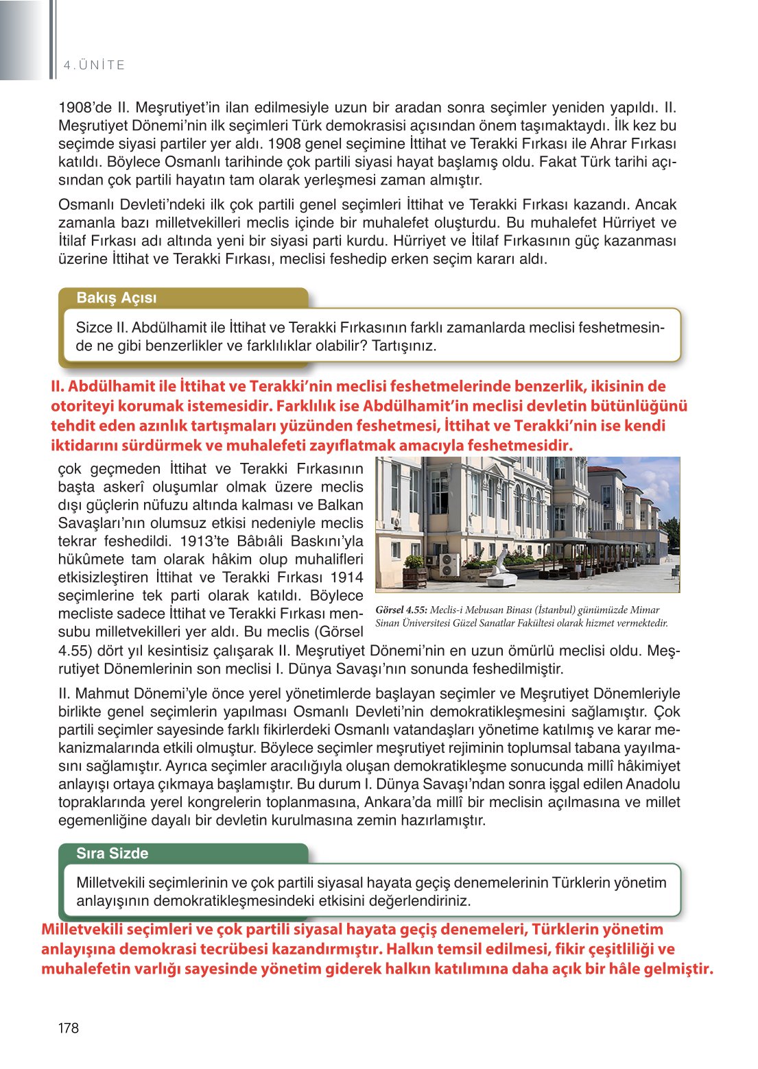 11. Sınıf Meb Yayınları Tarih Ders Kitabı Sayfa 178 Cevapları