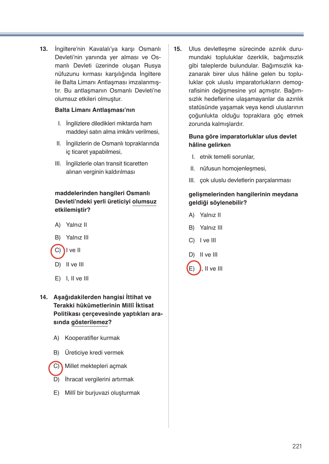 11. Sınıf Meb Yayınları Tarih Ders Kitabı Sayfa 221 Cevapları 11. Sınıf Meb Yayınları Tarih Ders Kitabı Sayfa 221 Cevapları