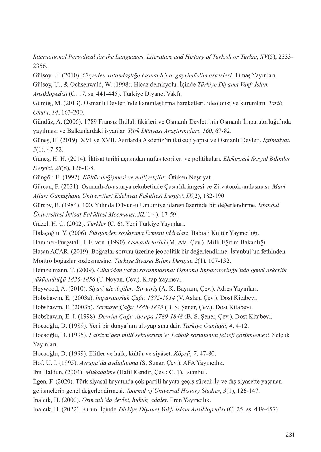 11. Sınıf Meb Yayınları Tarih Ders Kitabı Sayfa 231 Cevapları
