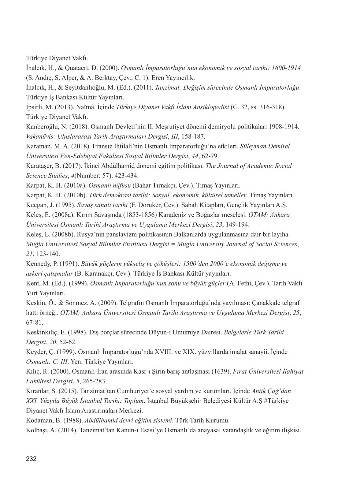 11. Sınıf Meb Yayınları Tarih Ders Kitabı Sayfa 232 Cevapları