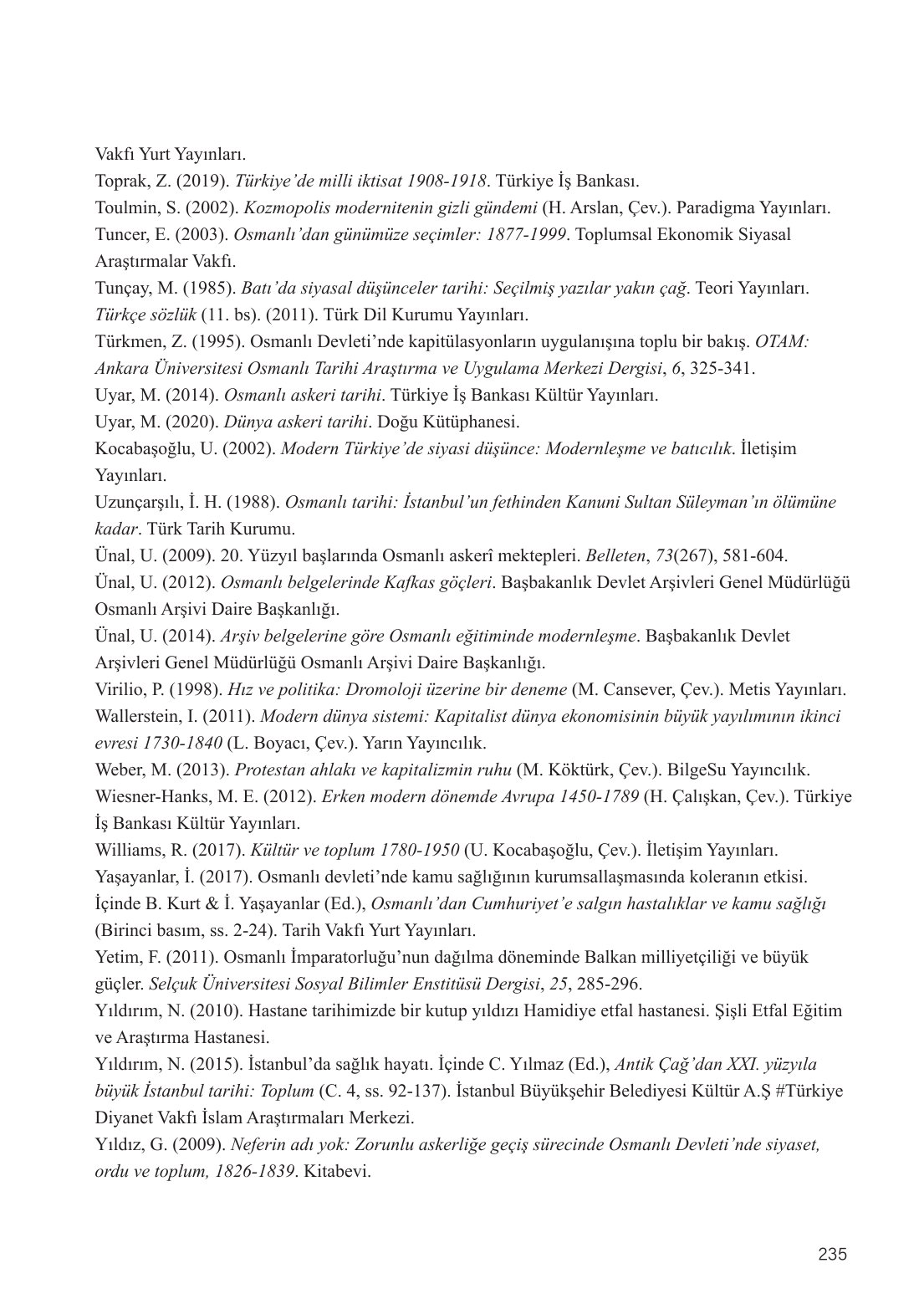 11. Sınıf Meb Yayınları Tarih Ders Kitabı Sayfa 235 Cevapları