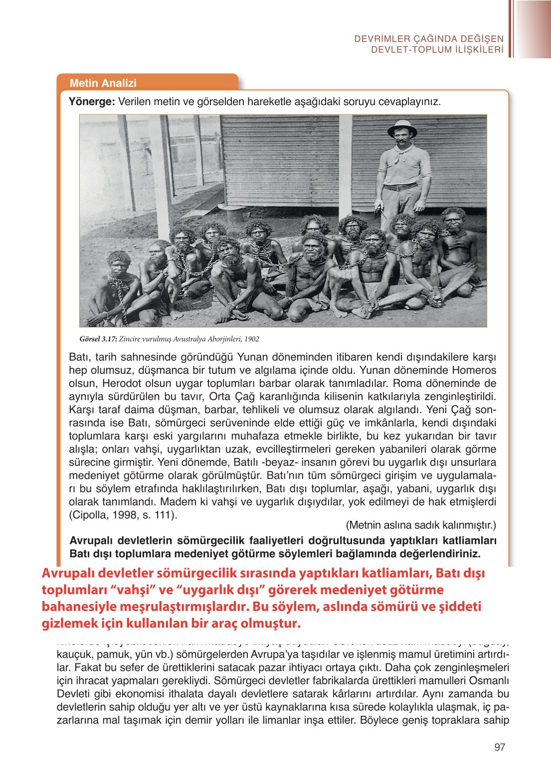 11. Sınıf Meb Yayınları Tarih Ders Kitabı Sayfa 97 Cevapları