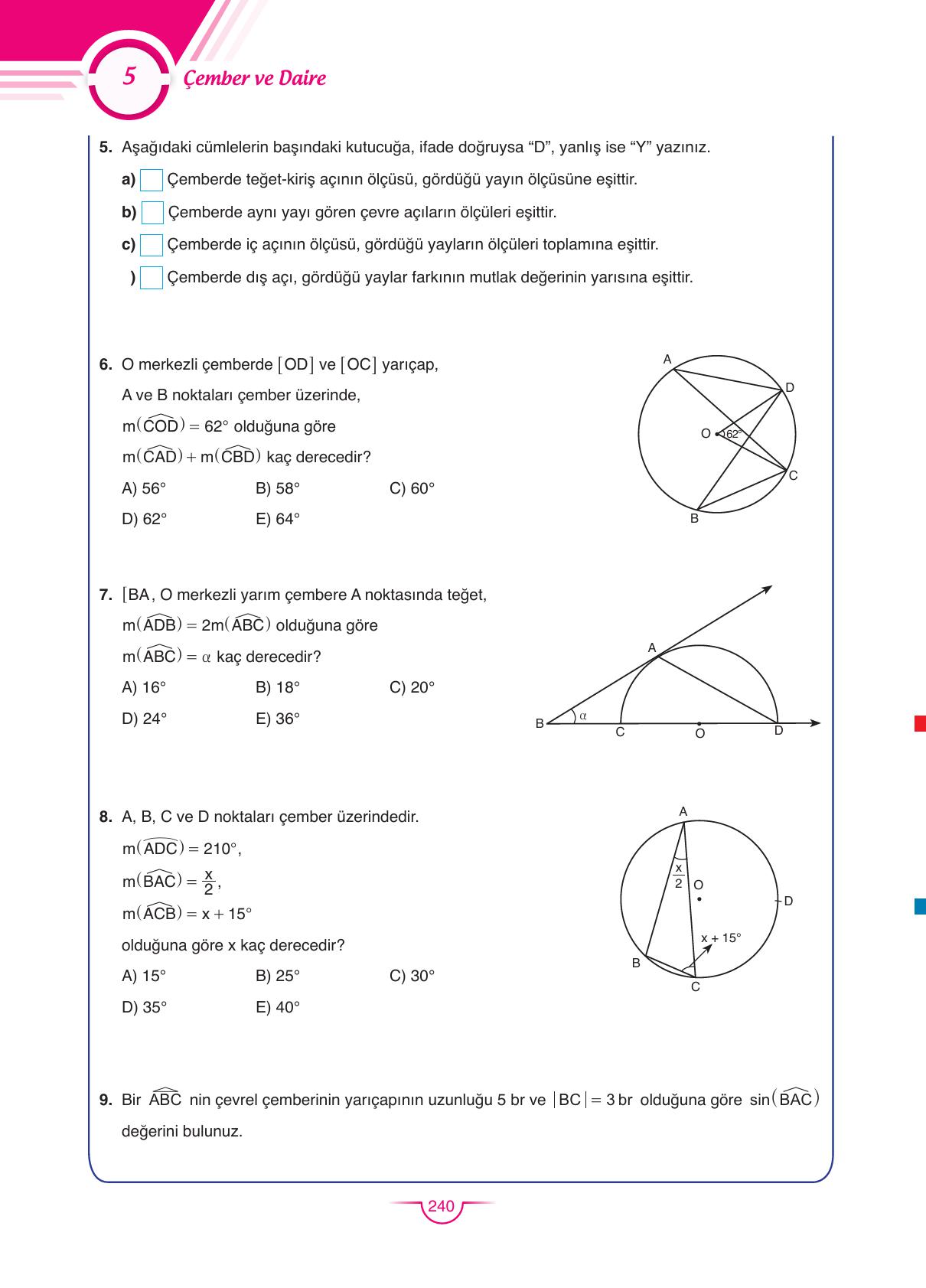 11. Sınıf Sdr Dikey Yayıncılık Matematik Ders Kitabı Sayfa 241 Cevapları 11. Sınıf Sdr Dikey Yayıncılık Matematik Ders Kitabı Sayfa 241 Cevapları