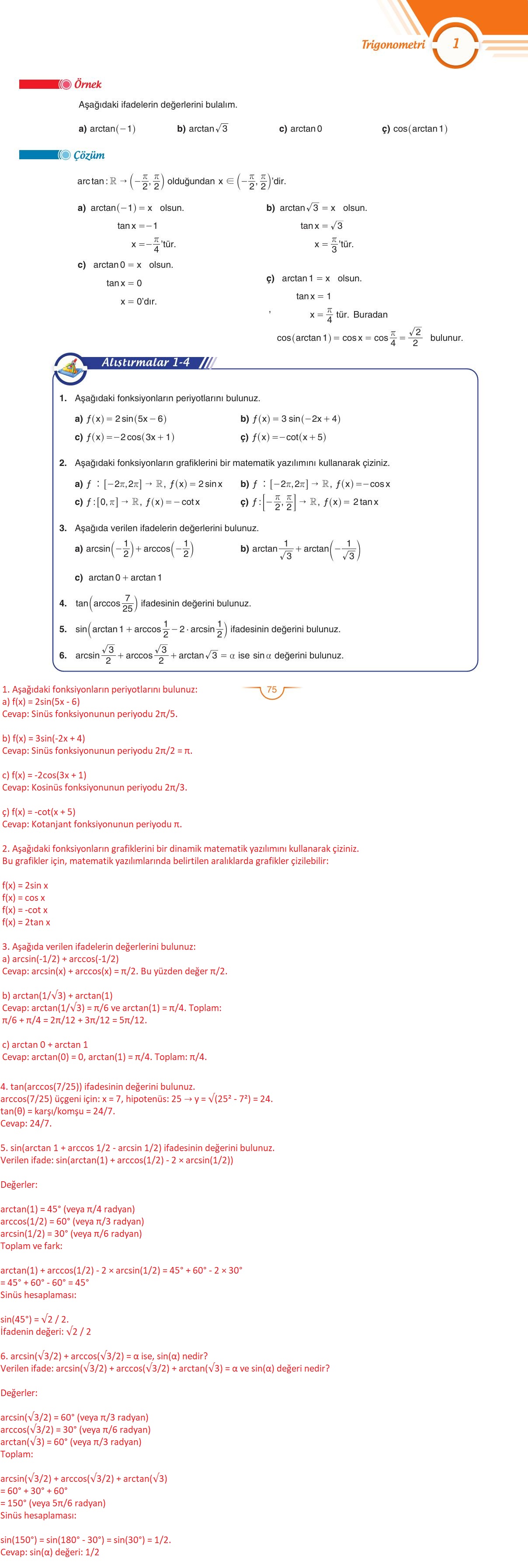 11. Sınıf Sdr Dikey Yayıncılık Matematik Ders Kitabı Sayfa 76 Cevapları