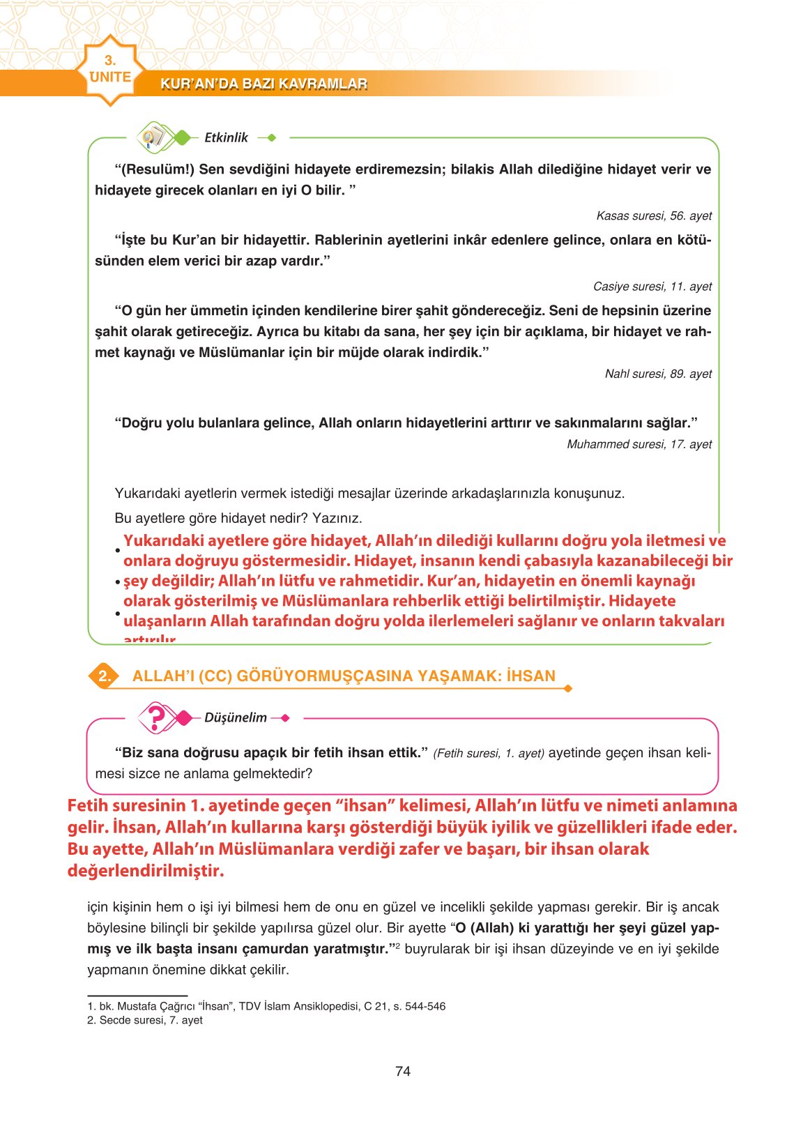 11. Sınıf Sdr İpekyolu Yayıncılık Din Kültürü Ve Ahlak Bilgisi Ders Kitabı Sayfa 74 Cevapları 11. Sınıf Sdr İpekyolu Yayıncılık Din Kültürü Ve Ahlak Bilgisi Ders Kitabı Sayfa 74 Cevapları
