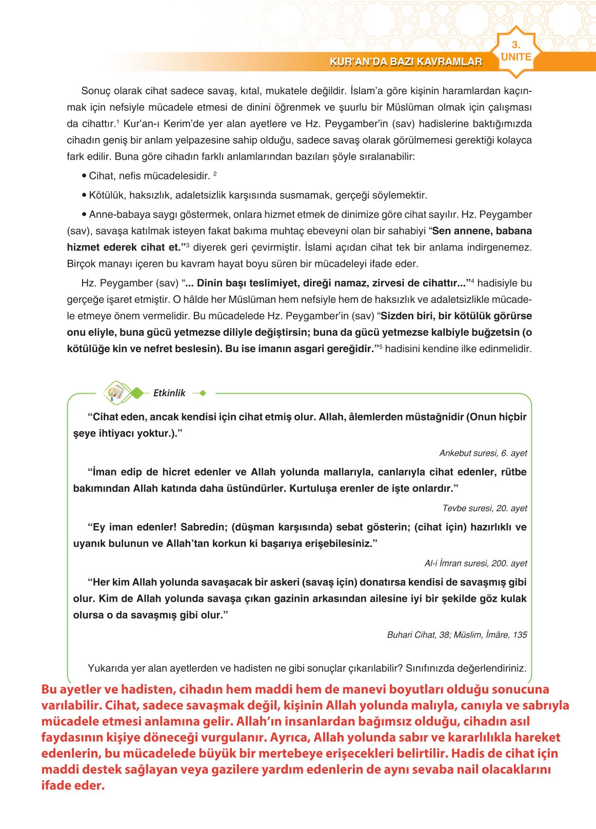 11. Sınıf Sdr İpekyolu Yayıncılık Din Kültürü Ve Ahlak Bilgisi Ders Kitabı Sayfa 93 Cevapları