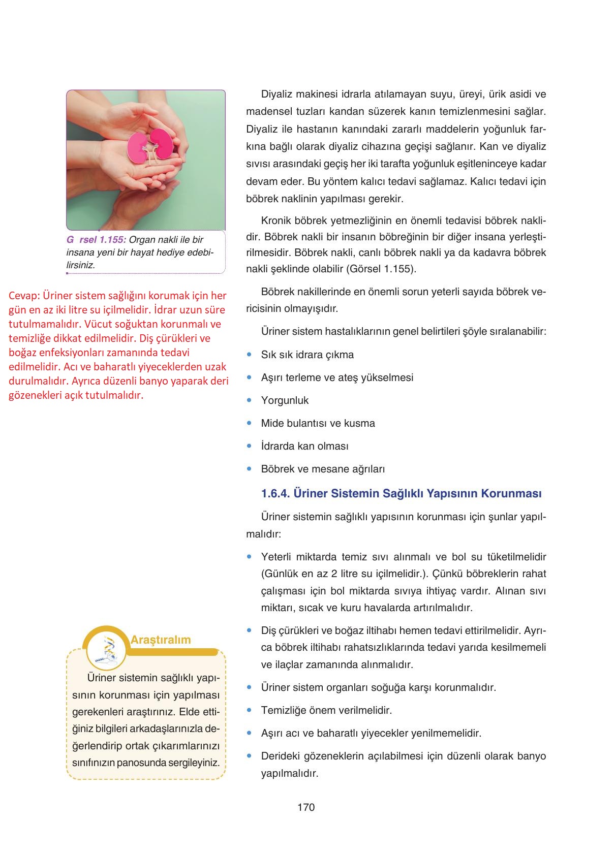 11. Sınıf Tutku Yayıncılık Biyoloji Ders Kitabı Sayfa 170 Cevapları