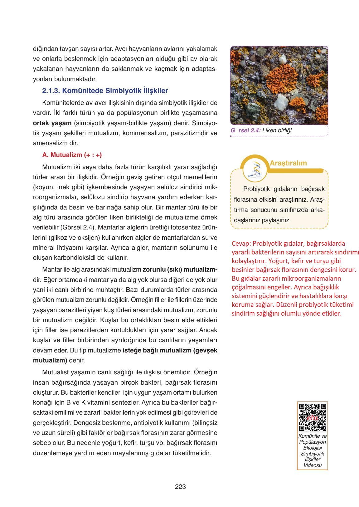 11. Sınıf Tutku Yayıncılık Biyoloji Ders Kitabı Sayfa 223 Cevapları