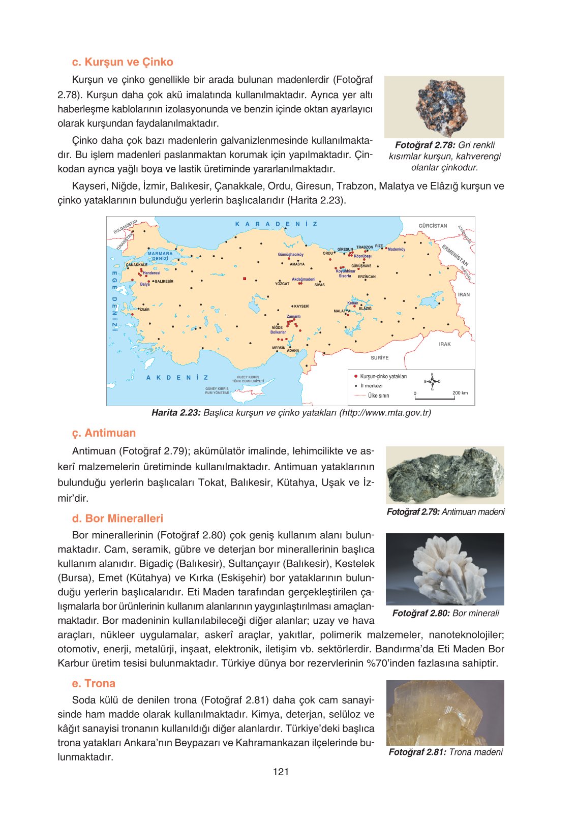 11. Sınıf Yıldırım Yayınları Coğrafya Ders Kitabı Sayfa 121 Cevapları