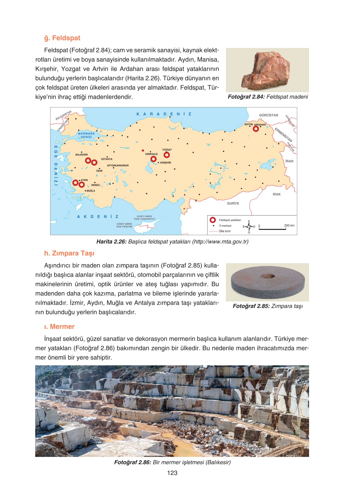 11. Sınıf Yıldırım Yayınları Coğrafya Ders Kitabı Sayfa 123 Cevapları