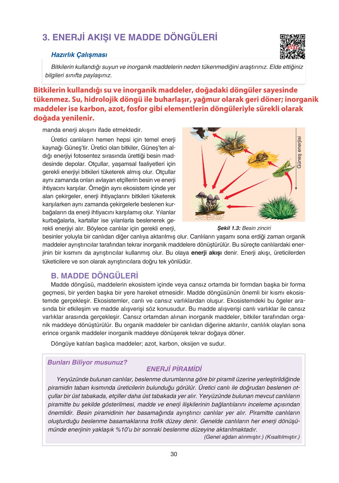 11. Sınıf Yıldırım Yayınları Coğrafya Ders Kitabı Sayfa 30 Cevapları