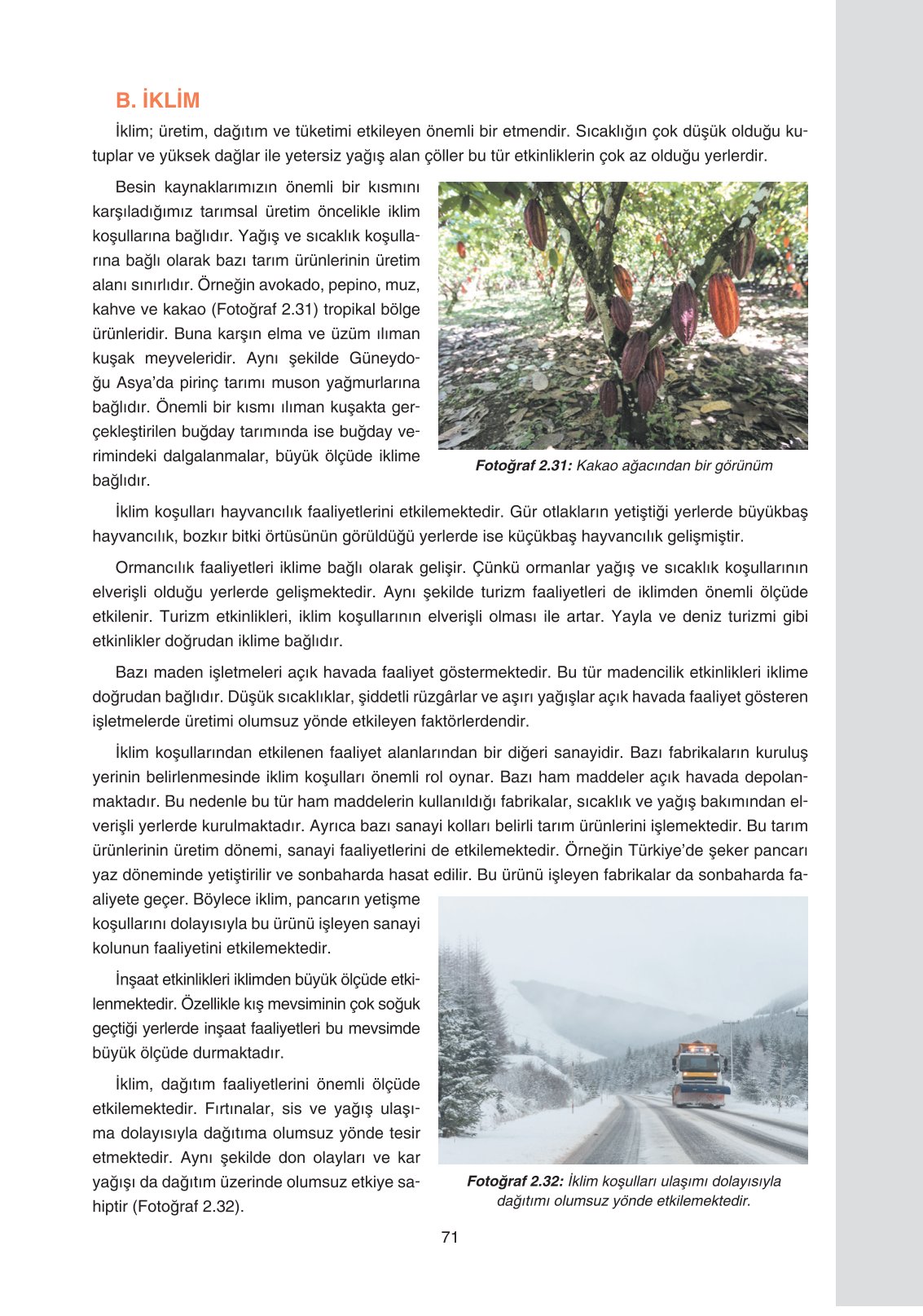 11. Sınıf Yıldırım Yayınları Coğrafya Ders Kitabı Sayfa 71 Cevapları