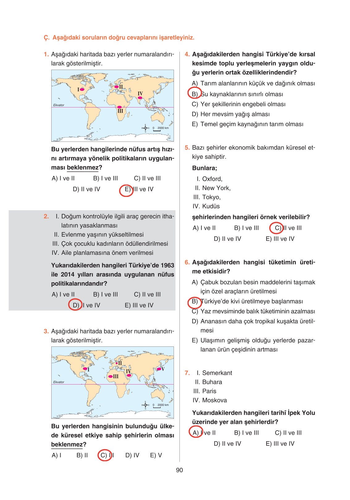 11. Sınıf Yıldırım Yayınları Coğrafya Ders Kitabı Sayfa 90 Cevapları 11. Sınıf Yıldırım Yayınları Coğrafya Ders Kitabı Sayfa 90 Cevapları