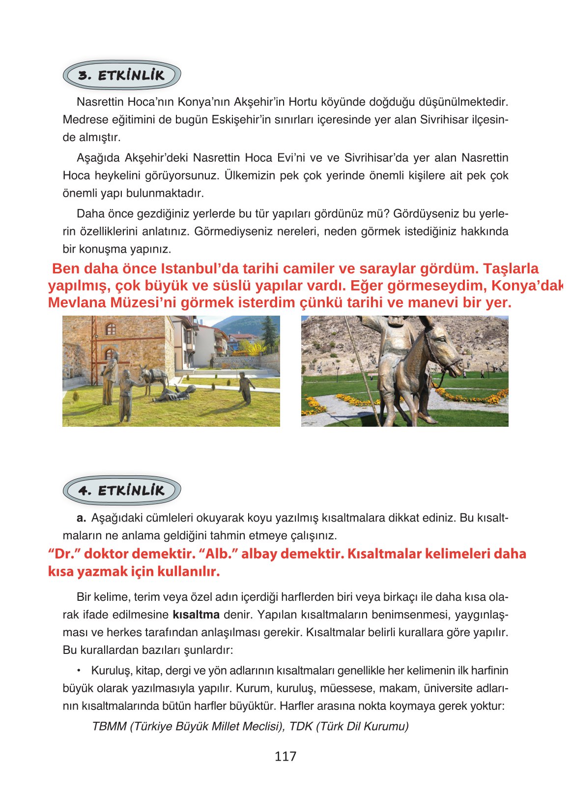 4. Sınıf Ada Yayıncılık Türkçe Ders Kitabı Sayfa 117 Cevapları