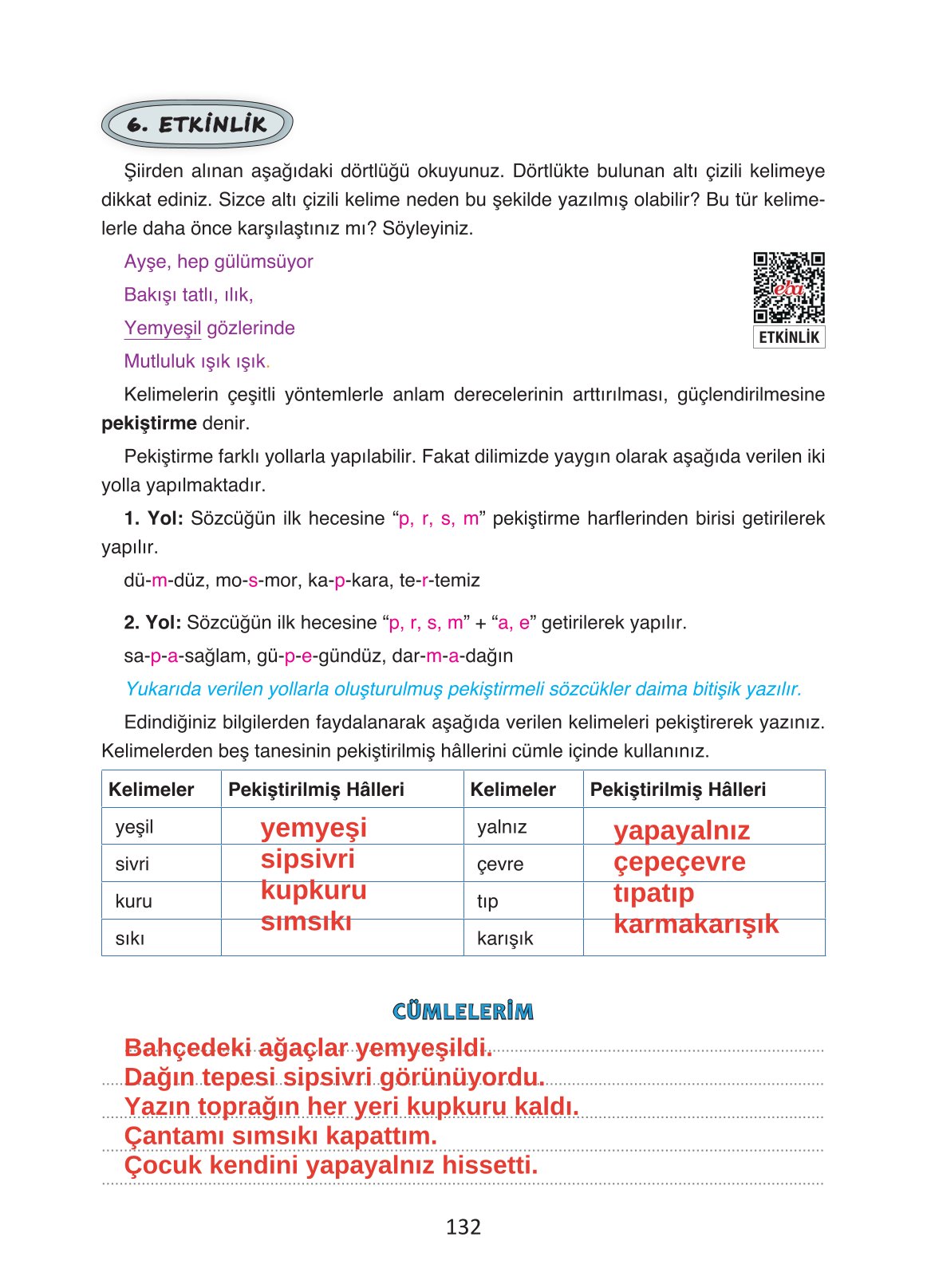 4. Sınıf Ada Yayıncılık Türkçe Ders Kitabı Sayfa 132 Cevapları 4. Sınıf Ada Yayıncılık Türkçe Ders Kitabı Sayfa 132 Cevapları