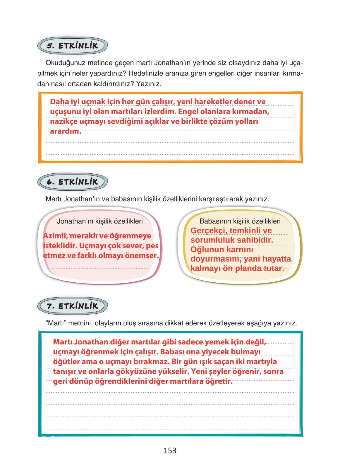 4. Sınıf Ada Yayıncılık Türkçe Ders Kitabı Sayfa 153 Cevapları 4. Sınıf Ada Yayıncılık Türkçe Ders Kitabı Sayfa 153 Cevapları