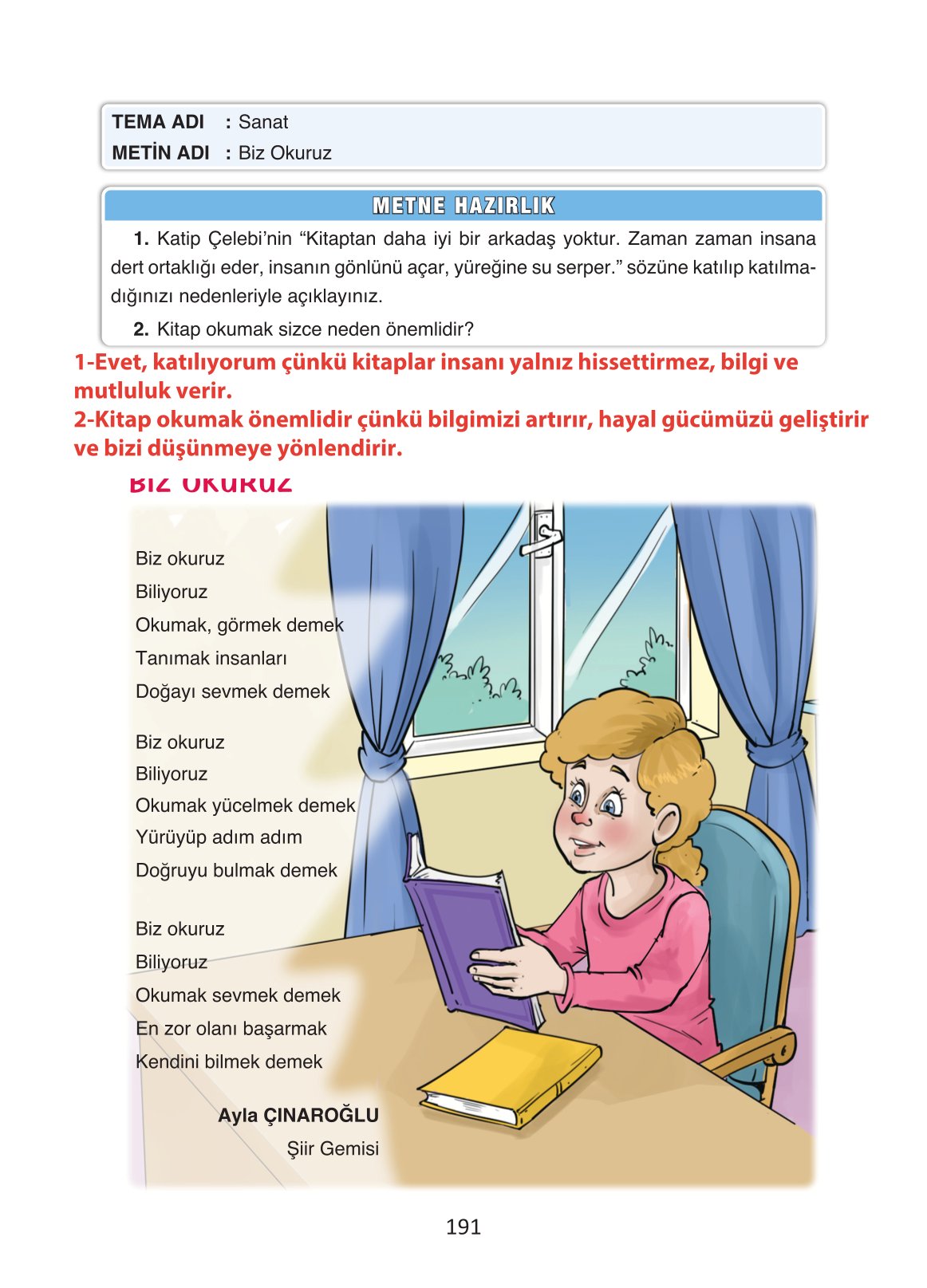 4. Sınıf Ada Yayıncılık Türkçe Ders Kitabı Sayfa 191 Cevapları 4. Sınıf Ada Yayıncılık Türkçe Ders Kitabı Sayfa 191 Cevapları