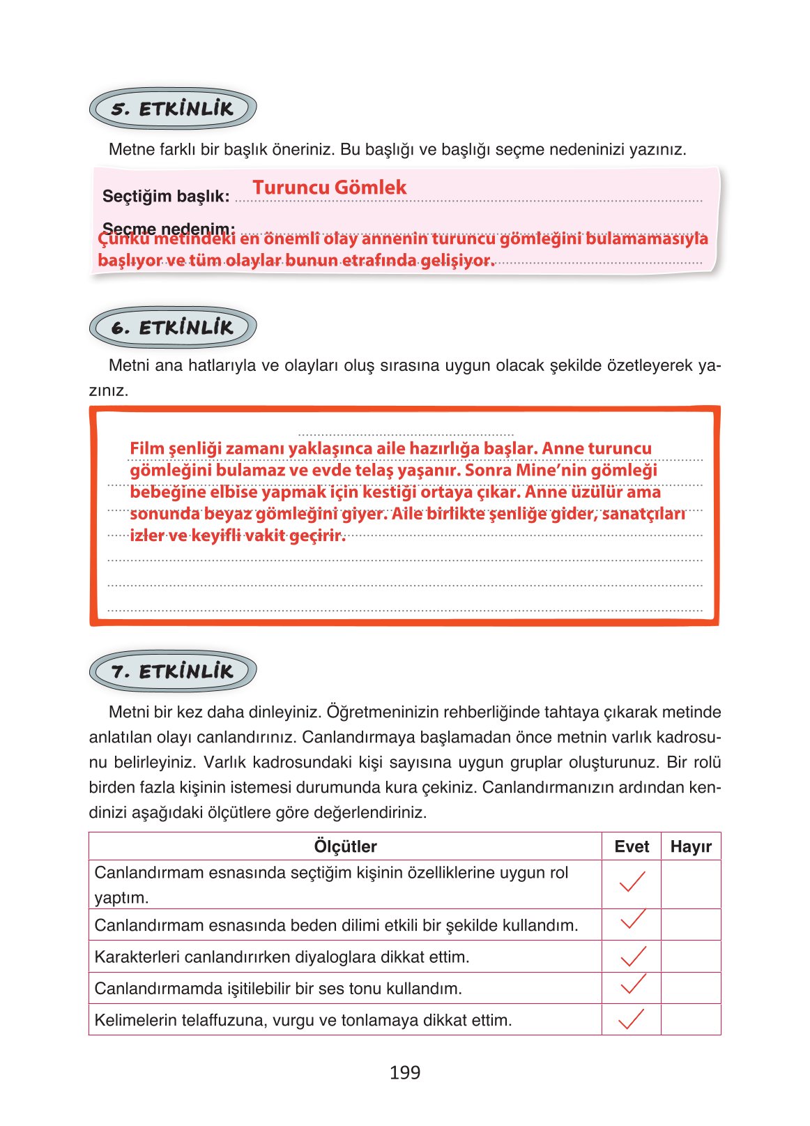 4. Sınıf Ada Yayıncılık Türkçe Ders Kitabı Sayfa 199 Cevapları 4. Sınıf Ada Yayıncılık Türkçe Ders Kitabı Sayfa 199 Cevapları