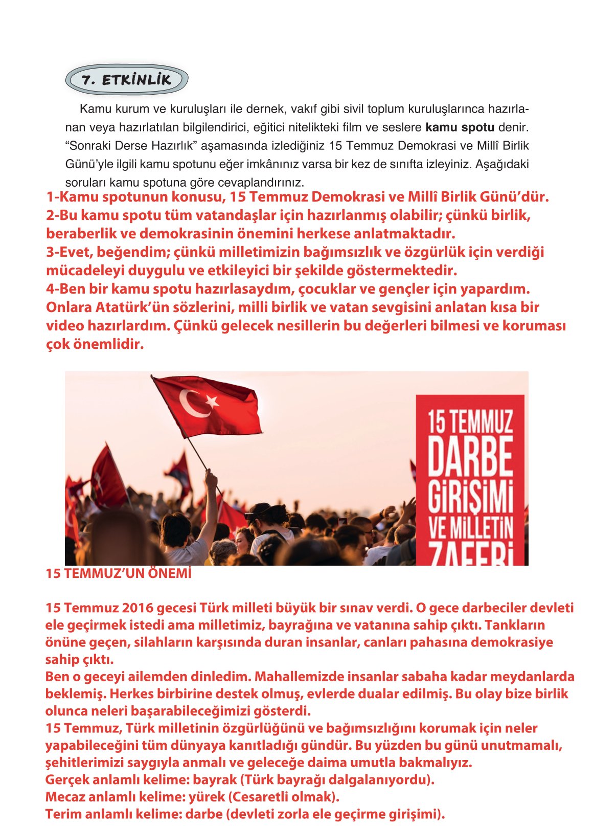 4. Sınıf Ada Yayıncılık Türkçe Ders Kitabı Sayfa 71 Cevapları 4. Sınıf Ada Yayıncılık Türkçe Ders Kitabı Sayfa 71 Cevapları