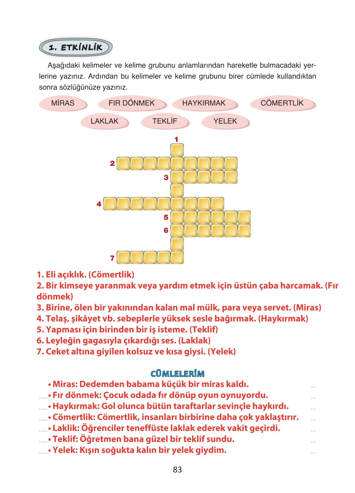 4. Sınıf Ada Yayıncılık Türkçe Ders Kitabı Sayfa 83 Cevapları 4. Sınıf Ada Yayıncılık Türkçe Ders Kitabı Sayfa 83 Cevapları