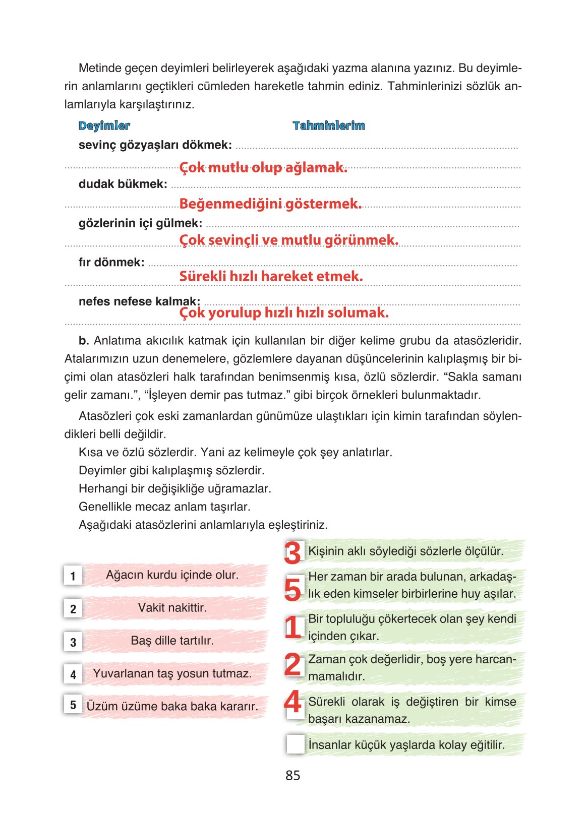 4. Sınıf Ada Yayıncılık Türkçe Ders Kitabı Sayfa 85 Cevapları 4. Sınıf Ada Yayıncılık Türkçe Ders Kitabı Sayfa 85 Cevapları