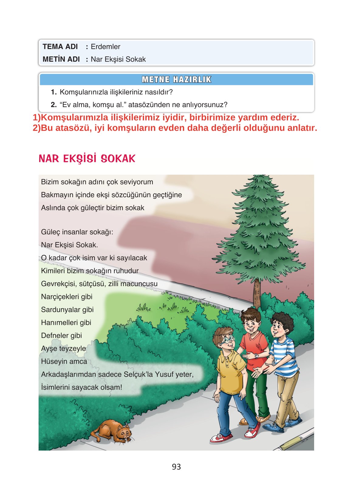 4. Sınıf Ada Yayıncılık Türkçe Ders Kitabı Sayfa 93 Cevapları