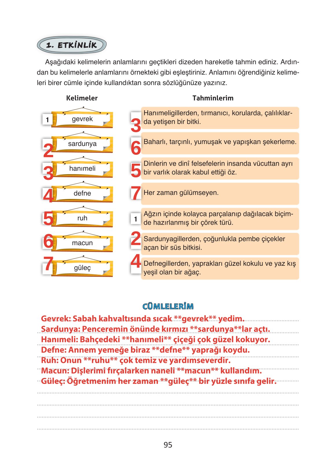 4. Sınıf Ada Yayıncılık Türkçe Ders Kitabı Sayfa 95 Cevapları